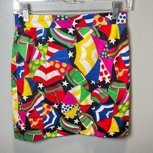 Escada Women's Vintage Umbrella Print Pencil‎ Skirt Size 36